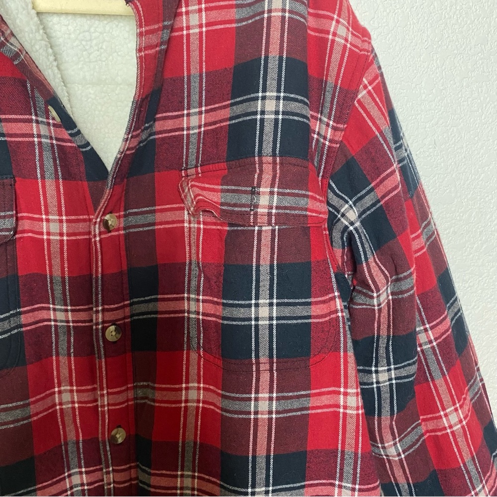 Sherpa Lined Dad Flannel Shacket - image 6